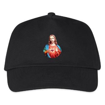 Jesus Christ | Herz Jesu linker Handsegen T-Shirt - Kinder Basecap - Schwarz - Vorne