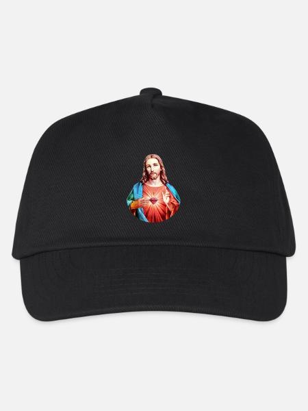 Jesus Christ | Herz Jesu linker Handsegen T-Shirt - Kinder Basecap - Schwarz