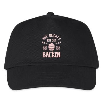 Backen Bäcker Bäckerin - Kinder Basecap - Schwarz - Vorne
