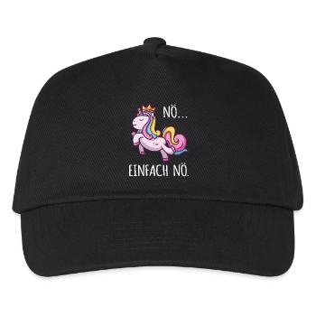 Einhorn lustig Diva Mädchen arrogant Nö einfach nö - Kinder Basecap - Schwarz - Vorne