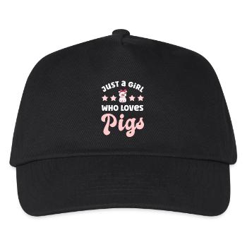 Schwein Schweine - Kinder Basecap - Schwarz - Vorne