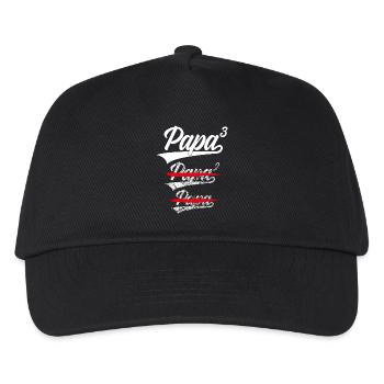PAPA HOCH 3 KINDER WERDENDER VATER PAPASHIRT - Kinder Basecap - Schwarz - Vorne