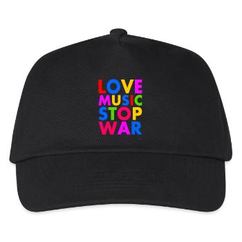 Love music stop war - Kinder Basecap - Schwarz - Vorne
