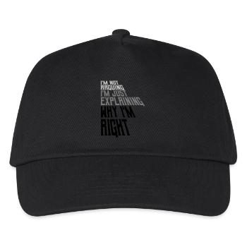 I m not arguing - Kids’ Baseball Cap - black - Front