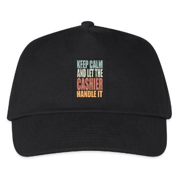 Keep Calm Cashier Saying Cashier Gift - Kids’ Baseball Cap - black - Front