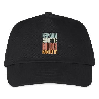 Keep Calm Bauarbeiter Spruch Bauarbeiter Geschenk - Kinder Basecap - Schwarz - Vorne