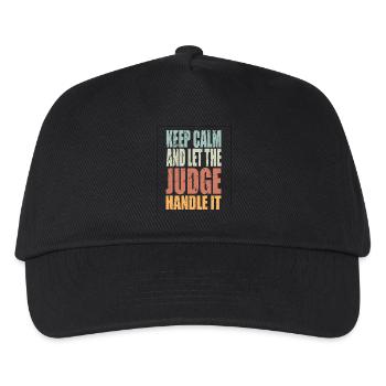 Keep Calm Judge Spruch Richter Geschenk - Kinder Basecap - Schwarz - Vorne