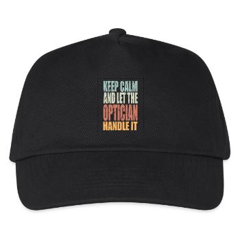 Keep Calm Optiker Spruch Optiker Geschenk - Kinder Basecap - Schwarz - Vorne