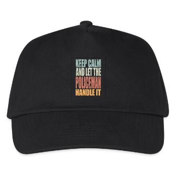Keep Calm Polizist Spruch Polizist Geschenk - Kinder Basecap - Schwarz - Vorne