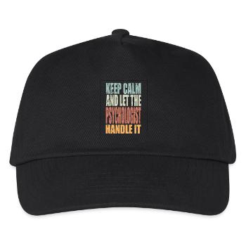 Keep Calm Psychologe Spruch Psychologe Geschenk - Kinder Basecap - Schwarz - Vorne