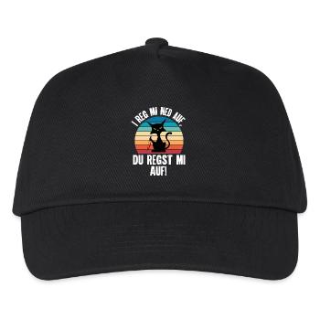 I Reg Mi Net Auf, Du Regst Mi Auf Schwäbisch - Kinder Basecap - Schwarz - Vorne