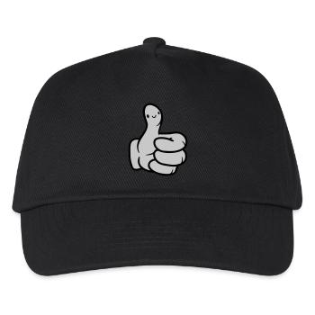 Gesicht Comic Hand Daumen - Kinder Basecap - Schwarz - Vorne