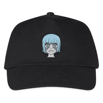 Unhappy sad girl face - Kids’ Baseball Cap - black - Front