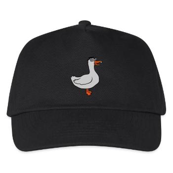 Lustige Nerd Gans Hornbrille - Kinder Basecap - Schwarz - Vorne