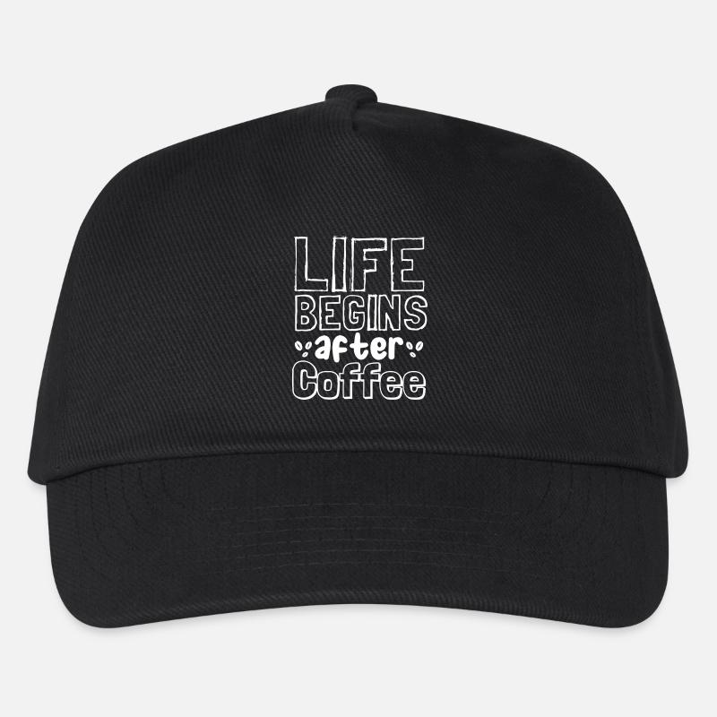 Life begins after coffee - Kinder Basecap - Schwarz