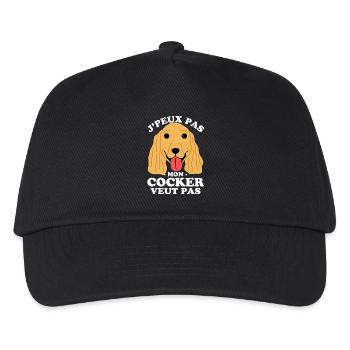 JE PEUX PAS MON COCKER VEUT PAS 4 - Casquette de baseball Enfant - noir - Devant