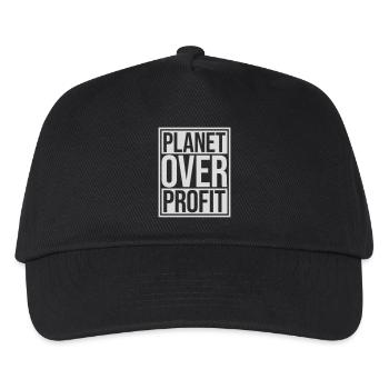 planet over profit quote - Kids’ Baseball Cap - black - Front