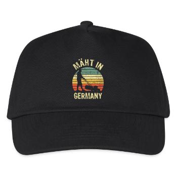 Mäht in Germany - Rasenmäher - Mähen - Wortspiel - Kinder Basecap - Schwarz - Vorne