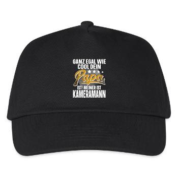 Kameramann Papa Vater Vatertag Cooler Papa - Kinder Basecap - Schwarz - Vorne