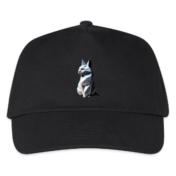 Chat gris profil origami, - Casquette de baseball Enfant - noir - Devant