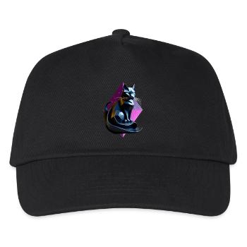 Chat noir profil origami - Casquette de baseball Enfant - noir - Devant