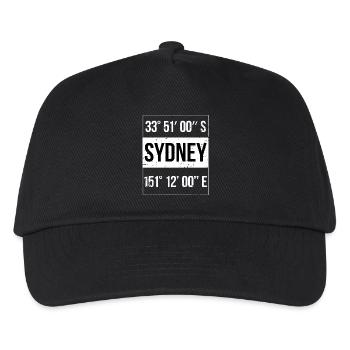 Sydney Koordinaten Australien - Kinder Basecap - Schwarz - Vorne