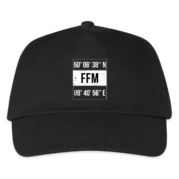 FFM Koordinaten Frankfurt am Main - Kinder Basecap - Schwarz - Vorne