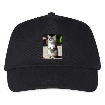 Weiße Perserkatze - Kinder Basecap - Schwarz - Vorne
