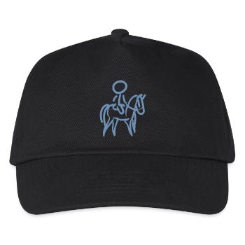 Reiterin auf Pferd Reiter Minimalist Minimalismus - Kinder Basecap - Schwarz - Vorne