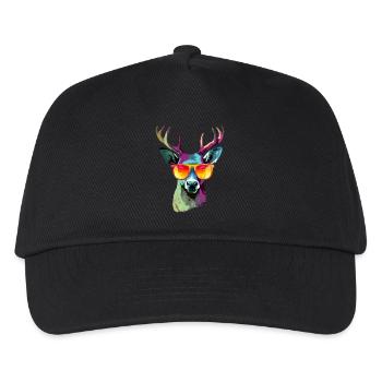 Jack the bespectacled deer - Kids’ Baseball Cap - black - Front