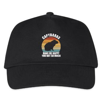 Capybara Zootier Design - Kinder Basecap - Schwarz - Vorne