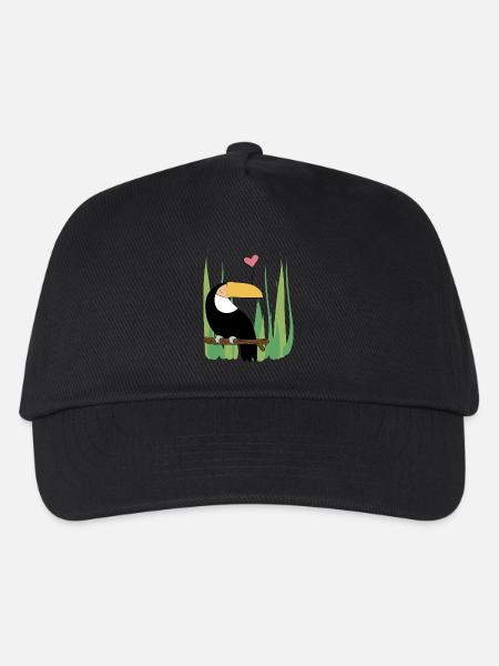 Kakadu mit Herz - Geschenkidee - Geschenk - Kinder Basecap - Schwarz