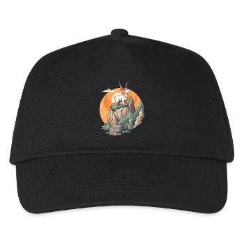 Gardening friend goat on mountain top - Kids’ Baseball Cap - black - Front