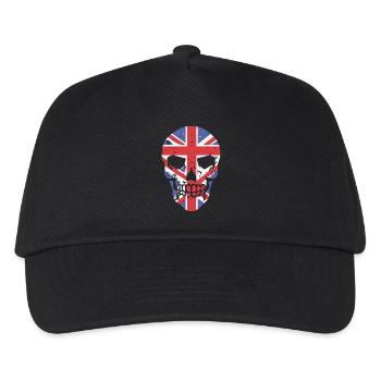 Skull with Union Jack Overlay - Kids’ Baseball Cap - black - Front