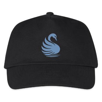 Elegante Schwan-Silhouette: Anmut auf dem Wasser - Kinder Basecap - Schwarz - Vorne