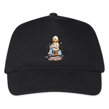 Ente mit Roller - Kinder Basecap - Schwarz - Vorne