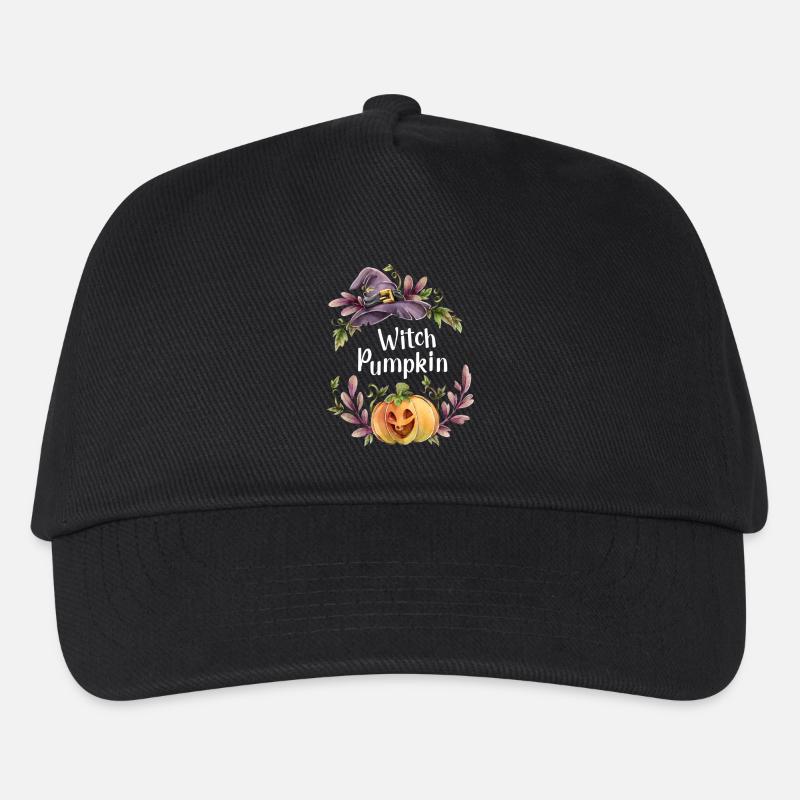 Citrouille Sorcière Florale - Casquette de baseball Enfant - noir