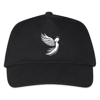 Ein Engel mit Flügel und Heiligenschein Silhouette - Kinder Basecap - Schwarz - Vorne