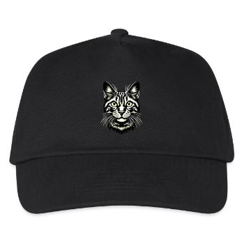 KatzengesichtKatze, Katzengesicht, Schnurren - Kinder Basecap - Schwarz - Vorne