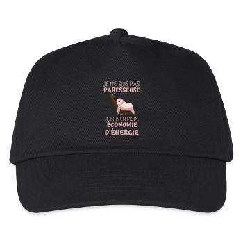 Pas paresseuse je suis en mode économie d énergie - Casquette de baseball Enfant - noir - Devant