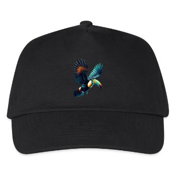 Tukan Papagei Vogel Kanarienvogel Paradiesvogel - Kinder Basecap - Schwarz - Vorne