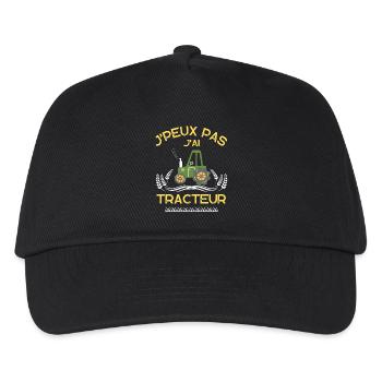 je peux pas jai tracteur fermier agriculture - Casquette de baseball Enfant - noir - Devant
