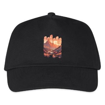 Naturlandschaft Sunset Mountains - Kinder Basecap - Schwarz - Vorne