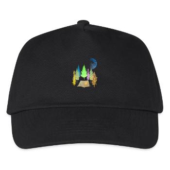 Forêt pleine lune camping - Casquette de baseball Enfant - noir - Devant