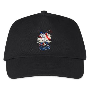 Dynamische Baseballschaukel Illustration - Kinder Basecap - Schwarz - Vorne