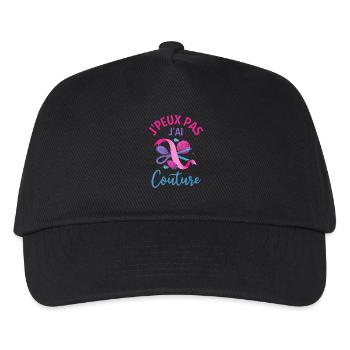 Couture coudre - Casquette de baseball Enfant - noir - Devant