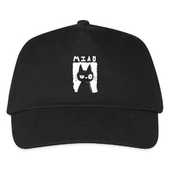 Miau - Kinder Basecap - Schwarz - Vorne