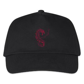 Roter Tribal Drache Tattoo Fantasy Style - Kinder Basecap - Schwarz - Vorne