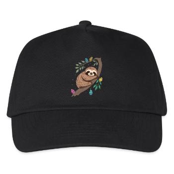 Easter Sloth with Easter Eggs - Kids’ Baseball Cap - black - Front