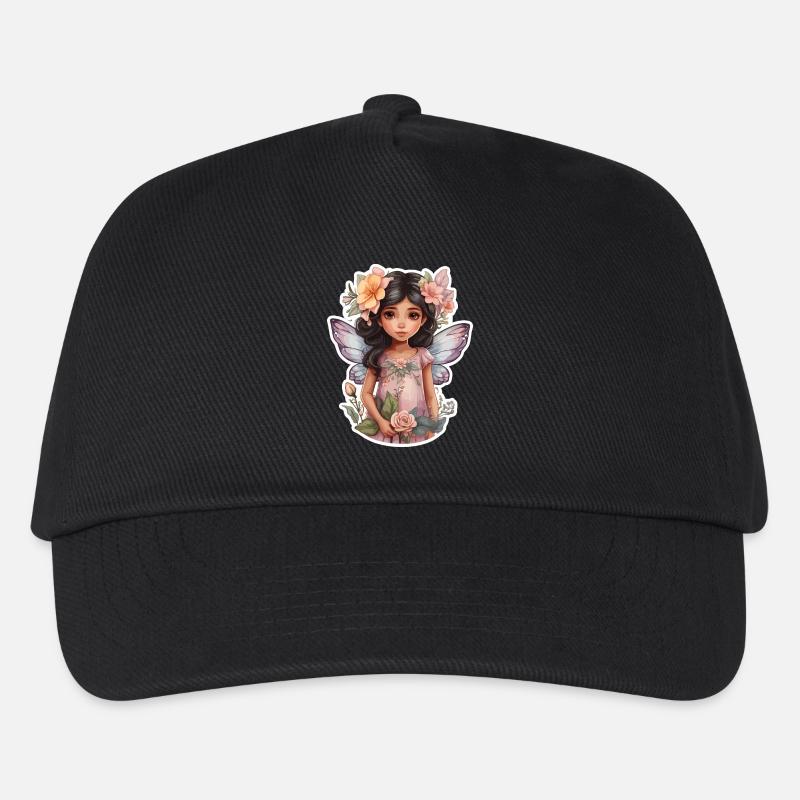 Kleine Fee mit Blumen - Kinder Basecap - Schwarz
